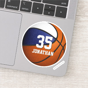 blauw wit team kleuren basketbal sticker