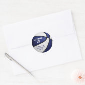 blauw wit team kleuren jongens basketbal ronde sticker (Envelop)