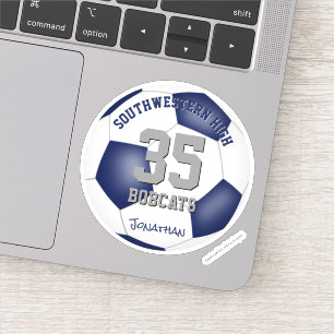 blauw wit team kleuren jongens voetbal sticker