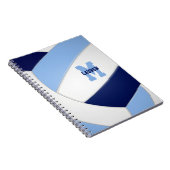 Blauw Wit Team Kleuren Sport kinder volleybal Notitieboek (Rechterzijde)
