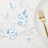Blauw-wit Toile de Jouy Baby shower Confetti (Groep)
