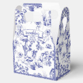 Blauw-wit Toile de Jouy Vrijgezellenfeest Bedankdoosjes (Geopend)