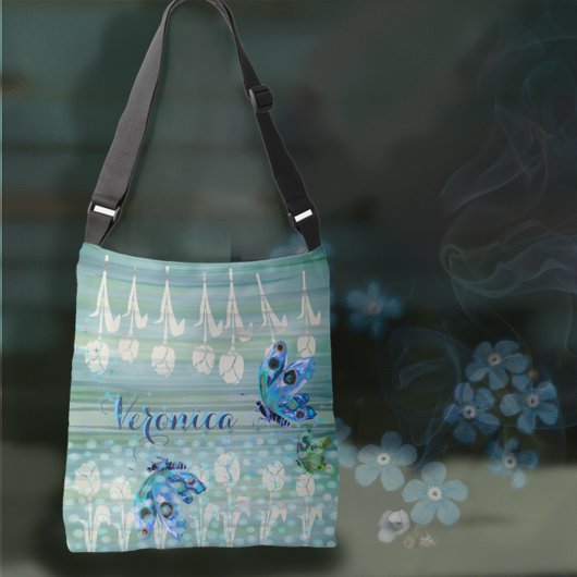 Blauw Wit Tulpen Vlinders Tas