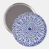 Blauw-wit Turks Tegel Pattern Magnet Magneet (Voorkant / Achterkant)