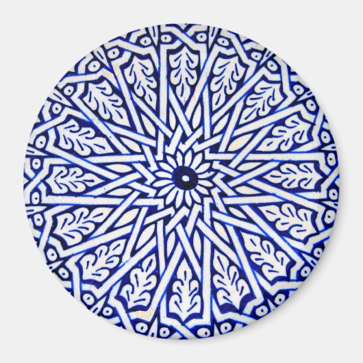Blauw-wit Turks Tegel Pattern Magnet Magneet (Voorkant)
