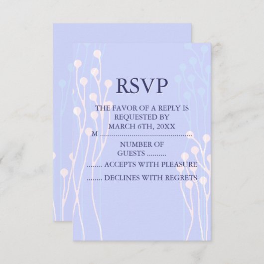 Blauw & Wit Twig Design RSVP (Voorkant / Achterkant)