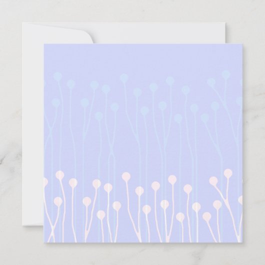 Blauw & Wit Twig Design Verjaardag Uitnodigen Kaart (Achterkant)