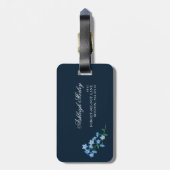 Blauw wit vergeet me niet bagagelabel (Achterkant verticaal)