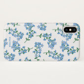 Blauw wit vergeet me niet Floral Pattern Case-Mate iPhone Case (Achterkant (horizontaal))
