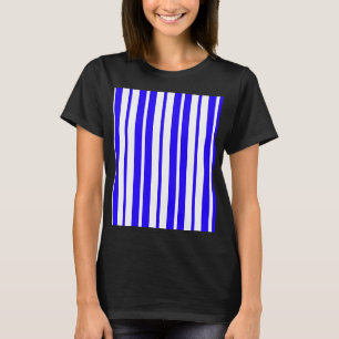 Blauw wit verticaal strepenpatroon t-shirt