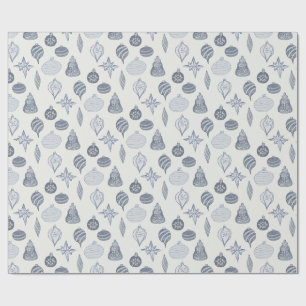 Blauw-wit vintage ornament cadeaupapier