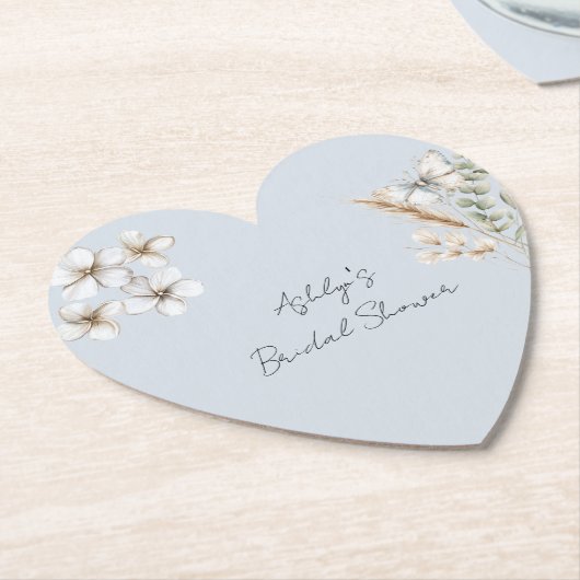  Blauw Wit Vlinder Bloemen Vrijgezellenfeest Kartonnen Onderzetters (Gekanteld)