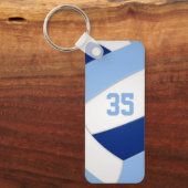 blauw wit volleybal team kleuren kinder naam sleutelhanger (Voorkant)