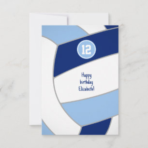 Blauw wit volleybal verjaardag of gefeliciteerd kaart