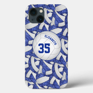 blauw wit volleybalteam kleuren gepersonaliseerd iPhone 13 hoesje