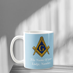 Blauw-wit vrijmetselaarskomp koffiemok