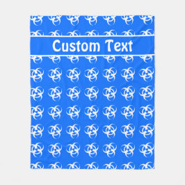 Blauw & wit waarschuwingsmandje voor biogevaar met fleece deken