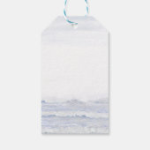 Blauw Wit Waterverf Nautisch Strand Bruiloft Cadeaulabel (Achterkant)