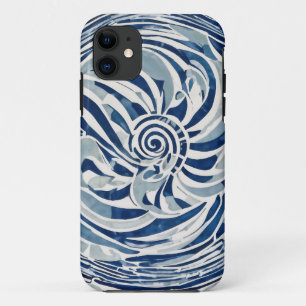 Blauw wit wervelpatroon 02 iPhone 11 hoesje