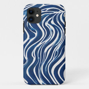 Blauw wit wervelpatroon 06 iPhone 11 hoesje