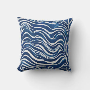 Blauw wit wervelpatroon 06 kussen