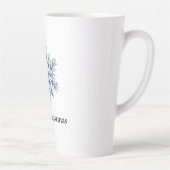 Blauw Wit Winter Sneeuwvlok Kerstmis Latte Mok (Rechts)