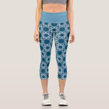 Blauw-wit Yoga Capri's van Joya Eve