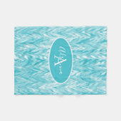 Blauw-wit zigzag fleece deken (Voorkant (Horizontaal))