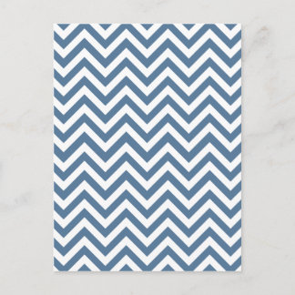 Blauw & Wit Zigzagpatroon Briefkaart