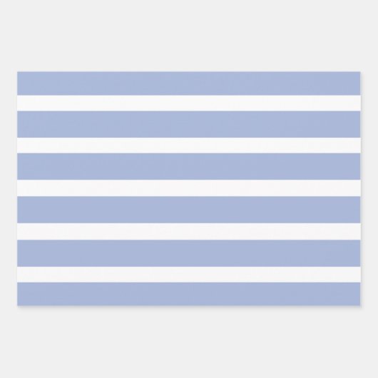 Blauw wit zomer kuststreep patroon inpakpapier vel (Voorkant)