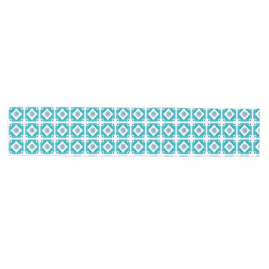 Blauw wit zuidwestelijke grenspatroon medium tafelloper (Horizontaal)