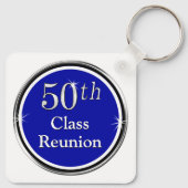 Blauw, wit, zwart, 50 jaar klasse Reunion Souvenir Sleutelhanger (Achterkant)