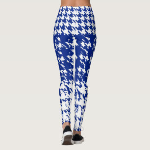 Blauw wit Zweden Winter Heoundstooth Leggings