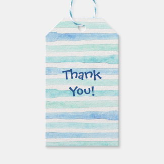 blauw witte aquarel bedank kaartjes voor gunsten cadeaulabel