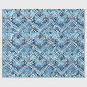 blauw-witte batik cadeaupapier (Vlak)