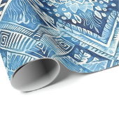 blauw-witte batik cadeaupapier (Rol Hoek)