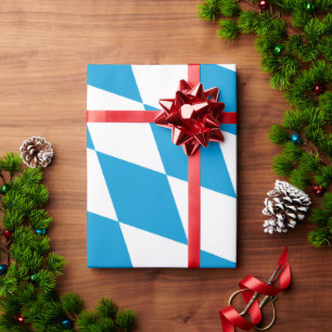 Blauw-witte Beierse Diamant Vlag Patroon Cadeaupapier