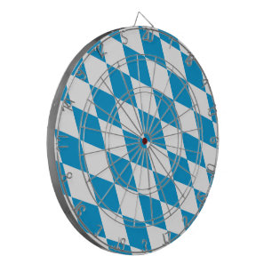 Blauw-witte Beierse Diamant Vlag Patroon Dartbord