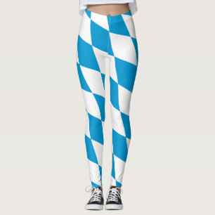 Blauw-witte Beierse Diamant Vlag Patroon Leggings