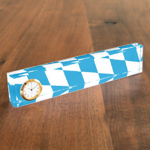 Blauw-witte Beierse Diamant Vlag Patroon Naambordje