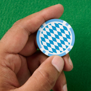 Blauw-witte Beierse Diamant Vlag Patroon Poker Chips