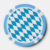 Blauw-witte Beierse Diamant Vlag Patroon Poker Chips (Achterkant)