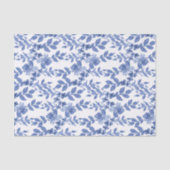 Blauw-witte bladpatroon ontkoppeling tissuepapier (Voorkant)