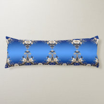 Blauw Witte Bloem Body Kussen