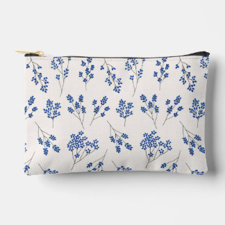 Blauw-witte Bloemen Cosmetische Zak Etui