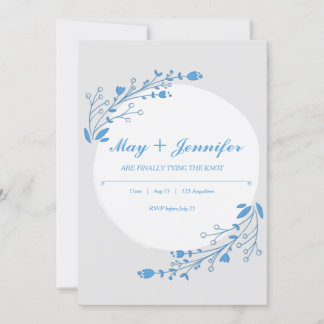 Blauw Witte Bloemen Kaart