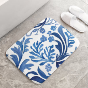 Blauw & Witte Bloemendesign Chinoiserie Patroon Badmat
