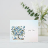 Blauw Witte Bloemenvaas Ansichtkaart Briefkaart (Staand voorkant)