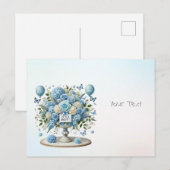 Blauw Witte Bloemenvaas Ansichtkaart Briefkaart (Voorkant / Achterkant)