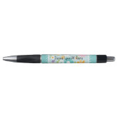 Blauw-witte-bloemmonogram Pen (Voorkant)
